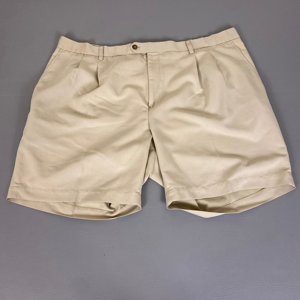 Cutter‎ & Buck Shorts Men's Size 48 Big and Tall Pleated Khaki Beige Golf Casual